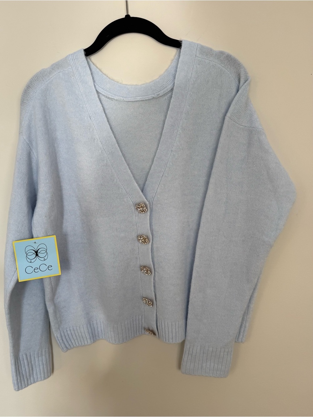 Cece Baby Blue Two-way Cardigan!